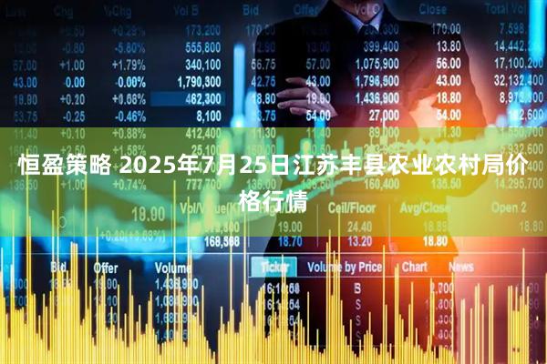 恒盈策略 2025年7月25日江苏丰县农业农村局价格行情